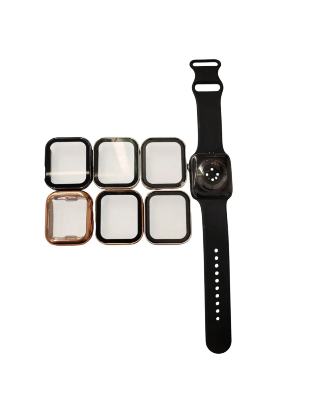 Apple Watch Series 6 44mm Black Aluminum Case Black Sport Band & 6 Extra Cases
